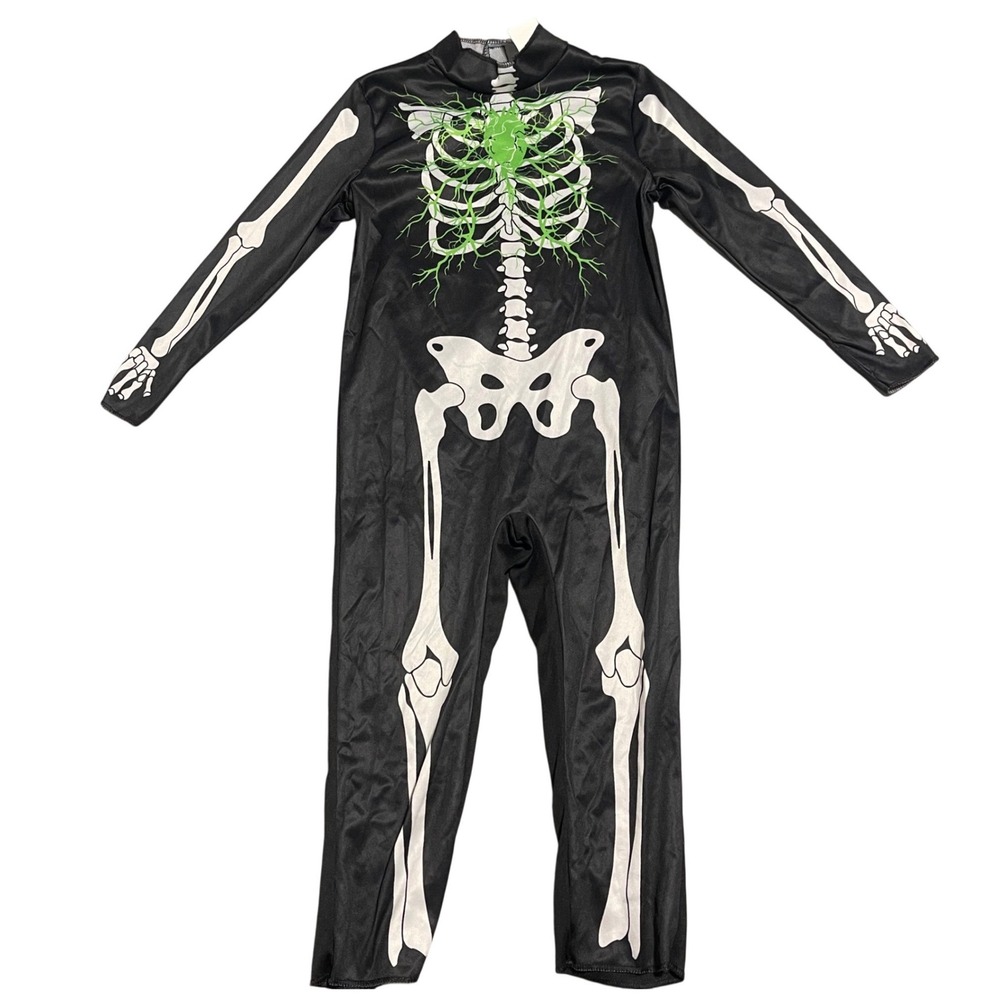 Kids Skeleton‎ Costume Jumpsuit Black Green Glow Halloween Spooky 2-3T Target